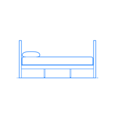 Furniture Bed Frames Pillar Bed Tracing Svg Vector, Free Vectors File